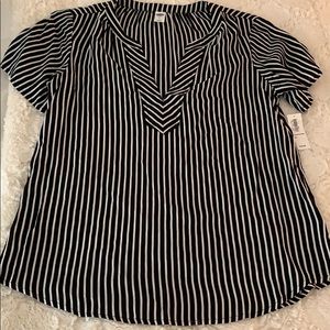 NWT black and white strip shirt